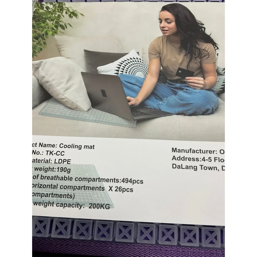 Cooling laptop Cushion Pad Breathable Chair Car Office Home Purple Portable‎